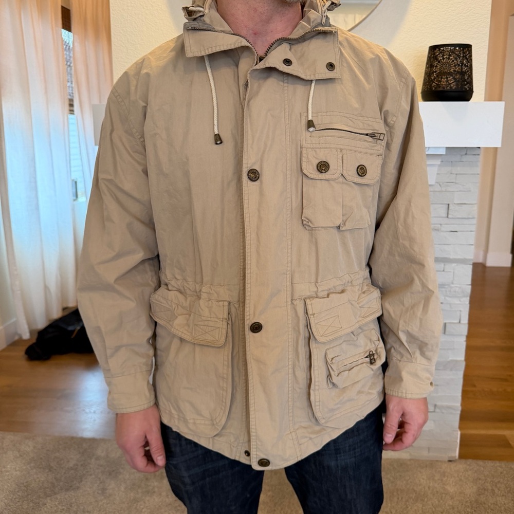 Vintage Woolrich Men's Beige Field Jacket